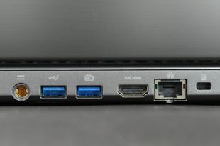 Acer Aspire M5 Touch Review side lid rear ports