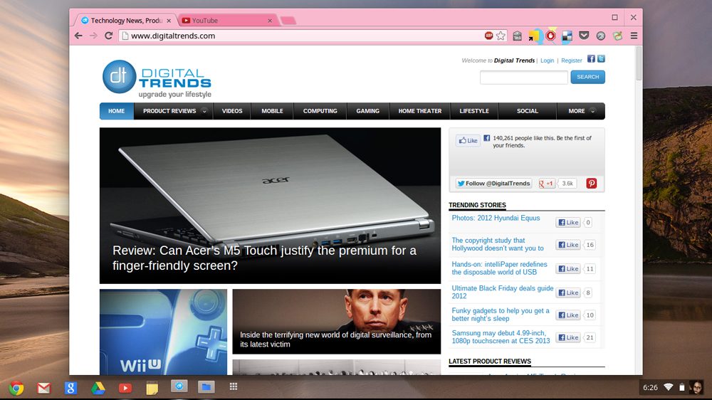 Samsung Chromebook series 3 review screenshot google chrome laptop