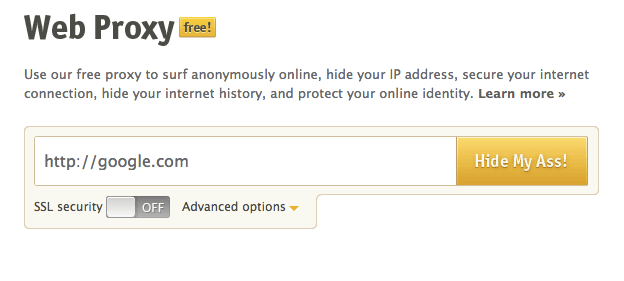 HMA web proxy