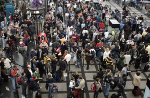 airport security line