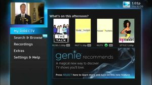 directv genie menu