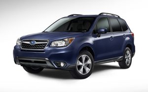 2014 Subaru Forester front three quarter view blue