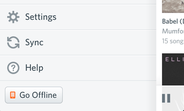 rdio sync and go offline