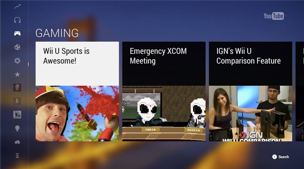 YouTube Wii U application