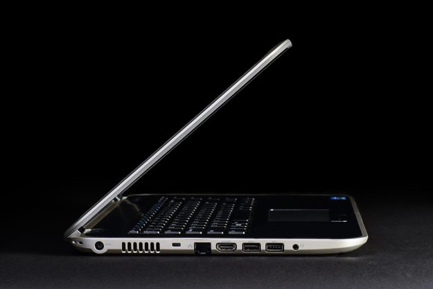 Dell Inspiron 15z review left side lid open laptop
