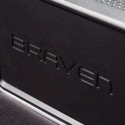 Braven 850 portable bluetooth speaker logo side angle