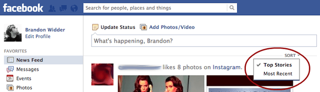 Facebook Sorting