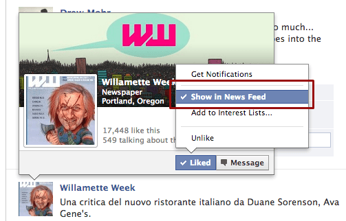 Show in News Feed