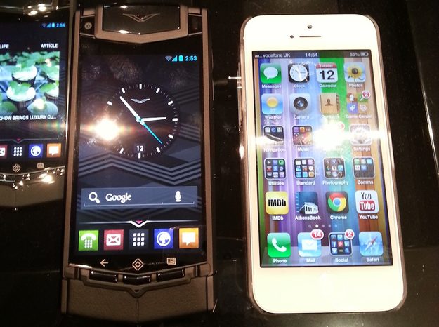 Vertu TI next to iPhone 5