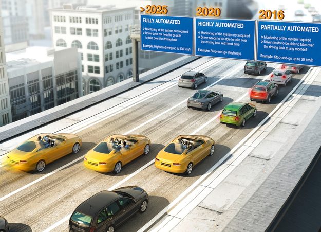 autonomous vehicles on roadway