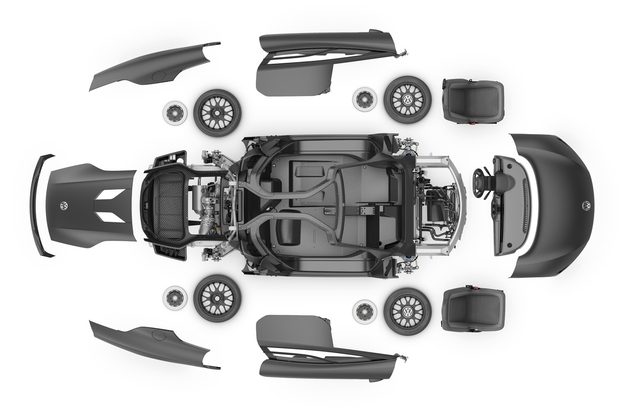 VOLKSWAGEN XL1 aerodynamic body structure