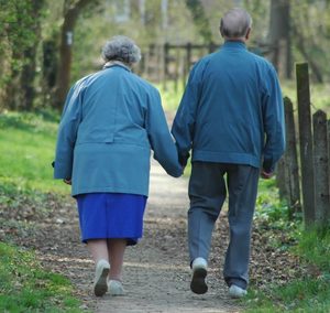 Grandparents on a walk