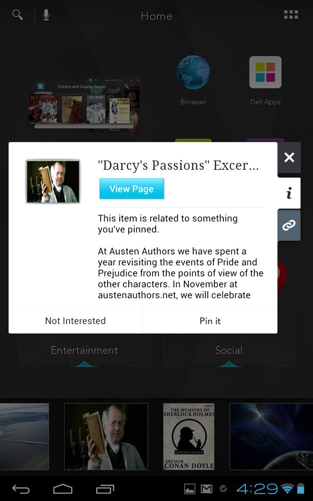 kobo arc screenshot media information popout