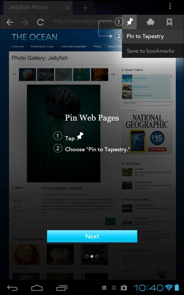 kobo arc screenshot pin pages