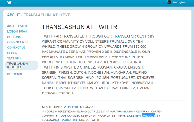 twitter translation center