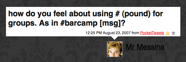 first twitter hashtag