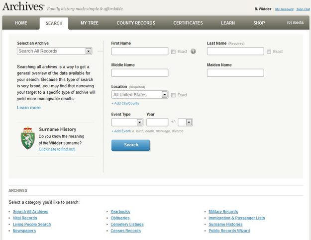 Archives Ancestry Search