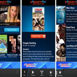 Popcornflix app watch options.