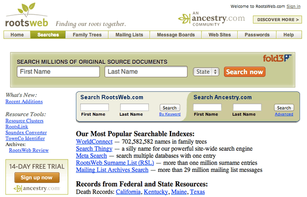 Roots Web Ancestry Search