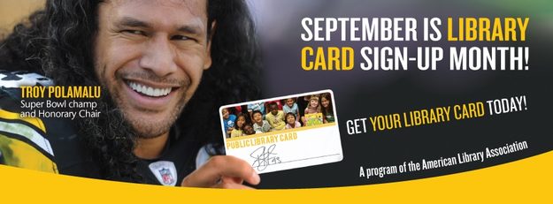 TPolamalu promotional cover photo for library cards