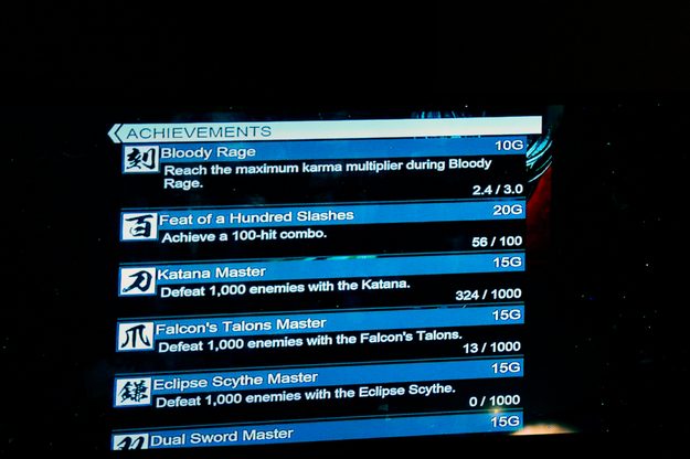 Track your achievement progress with SmartGlass while playing Ninja Gaiden III.