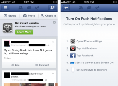 fb push alert