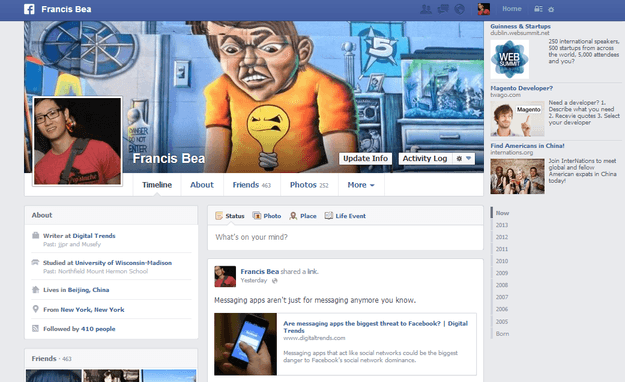 facebook new timeline