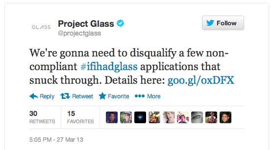 google glass contest message