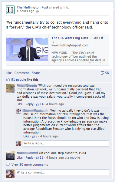 huffington post facebook reply feature