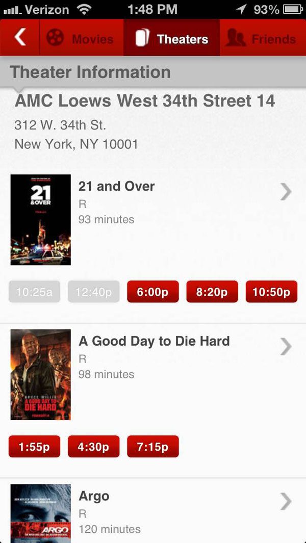 movie pass screenshot