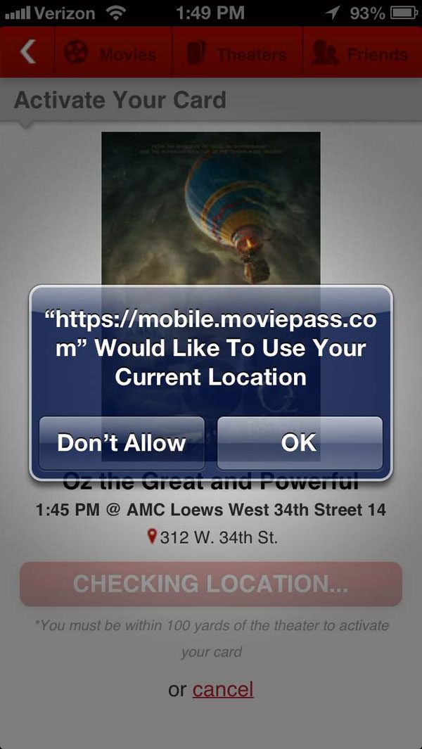 movie pass screenshot