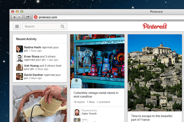 pinterest redesigned in march
