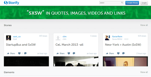 storify sxsw feed