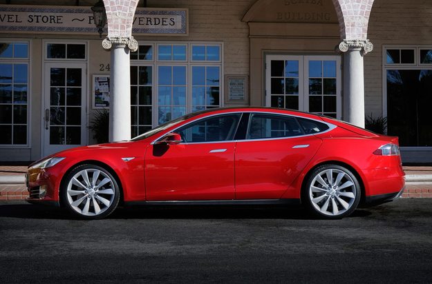 Tesla Model S red side