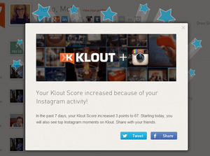 instagram increased score klout