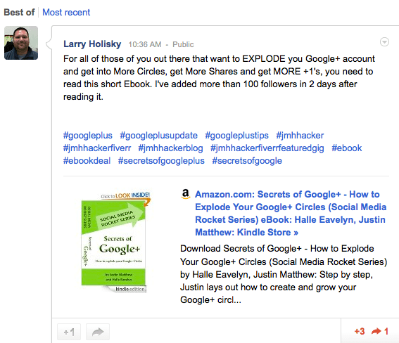 google plus hashtag example