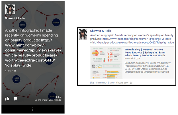 home versus news feed