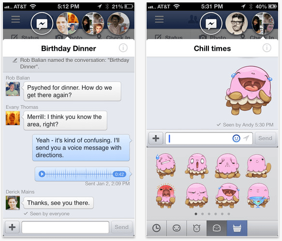 facebook chat heads on ios