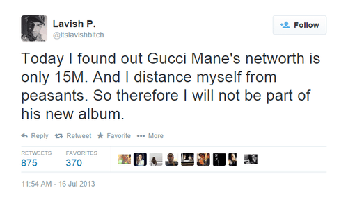 itslavishbitch tweets gucci mane