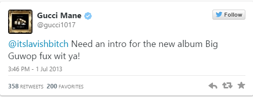 gucci mane tweets itslavishbitch