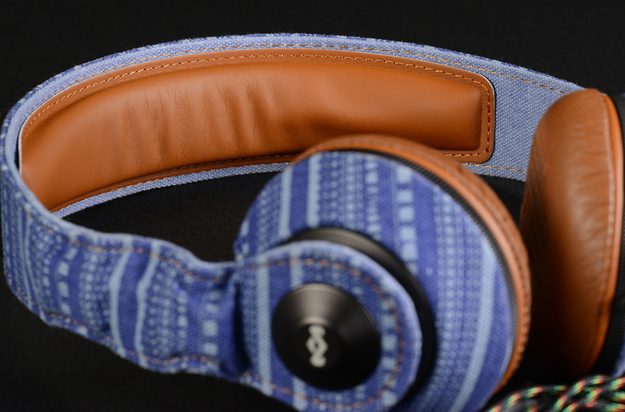 house of marley riddim on ear headphones em_jh053_sk canvas and leather headband