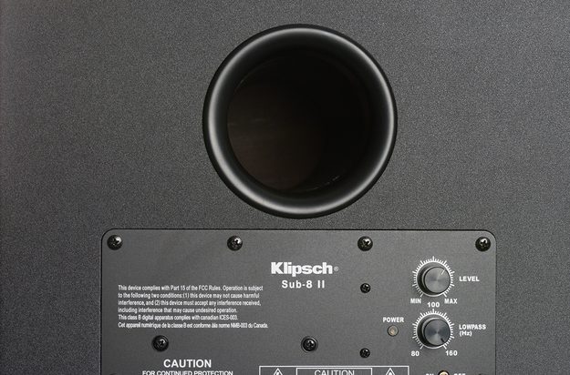 klipsch hd theater 600 subwoofer back macro