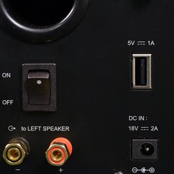 nuforce s3_bt bluetooth bookshelf speakers right channel rear ports inputs and controls macro