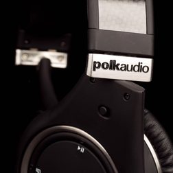 polk ultrafocus 8000 active noise canceling headphones on ear apple microphone and audio control buttons