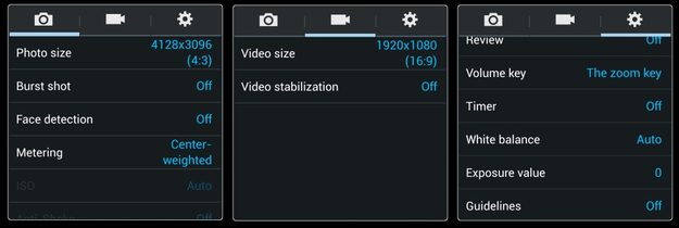 Settings - Galaxy S4 Camera