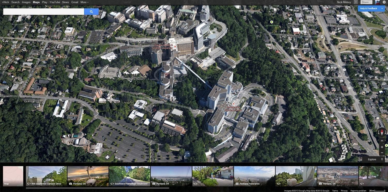 Google conquers cartography 3d ohsu campus b