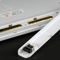 Logitech Wireless Touch Keyboard K400 battery compartment