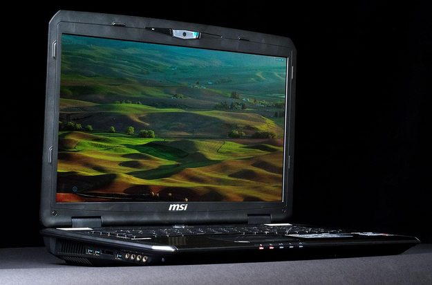 MSI GX70 gaming laptop front angle