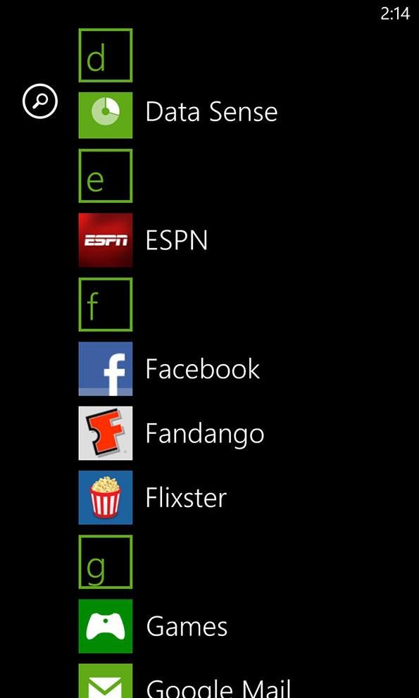 Nokia Lumia 928 screenshot data sense