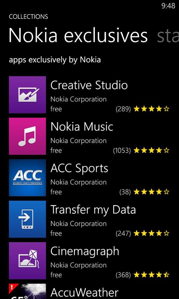 Nokia Lumia 928 screenshot exclusives
